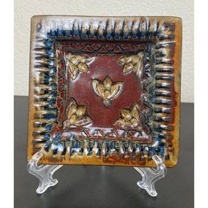 AWA Studio Pottery Trinket Dish Signed Terrie Robinson Handmade Argyle Texas